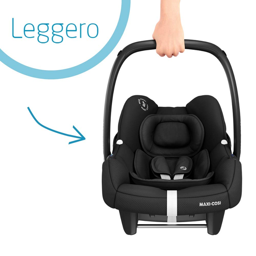 Maxi-Cosi Tinca Seggiolino Auto per Neonati I-Size, Gruppo 0+, da 45 a 75 cm, 0-12 kg, Nero (Essential Black)