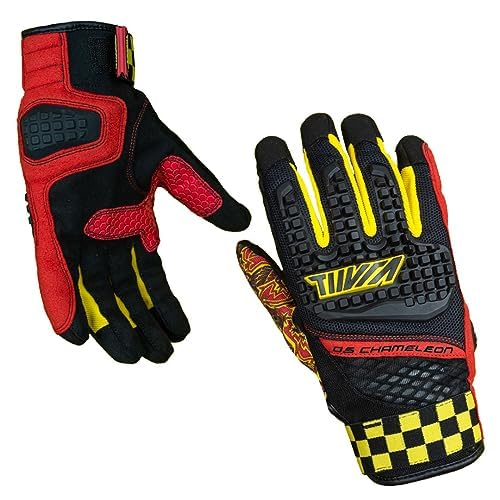 Tiivra ADV - Dual Sport Chameleon Gloves-High-Tech TPR Knuckle Protector, Abrasion-Resistant Fabric, Ventilated Summer Riding, Touchscreen Compatible, for Touring and Urban Sport Riders (Extra Large)
