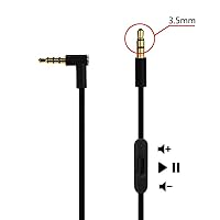 Vista 2 de Cable de audio AUX original de repuesto para auriculares Beats by Dre Solo/Studio/Pro/Wireless/Mixr con micrófono negro+cable cargador de repuesto