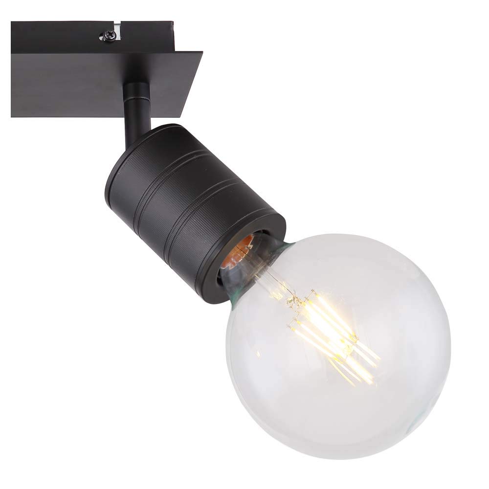 Lampada da soffitto con faretti mobili, in alluminio, colore: nero, per camera da letto, ufficio