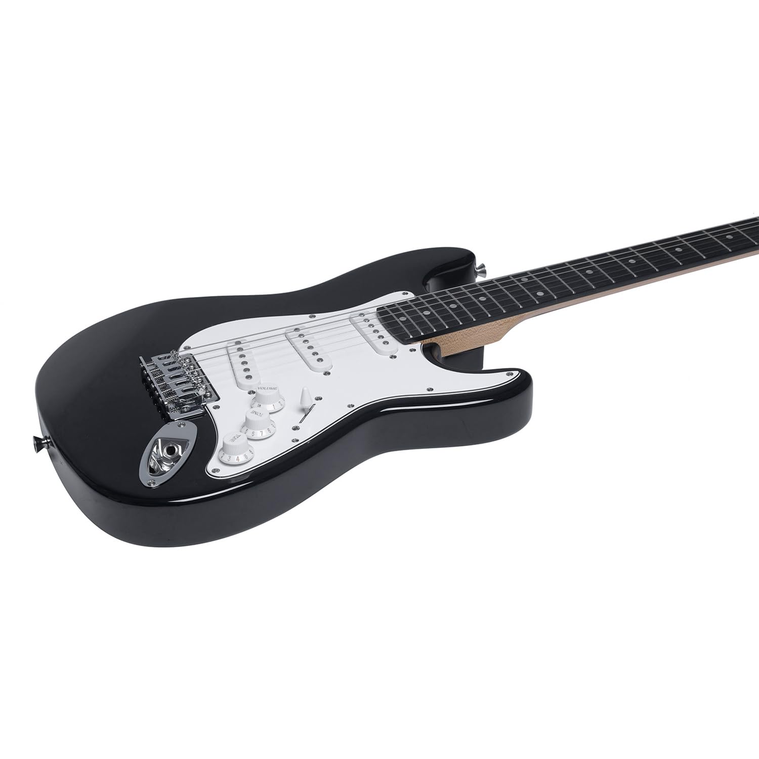 Eko Guitars GEE ST100-BLK E-Gitarre Schwarz Komplett-Set mit Verstärker und Zubehör