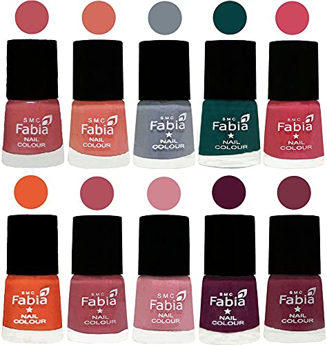 Image of ALL IN ONE (PACK OF 10), Long Lasting Glossy Nail Polish, 6 ml Each, All Vibrant Colours,02026