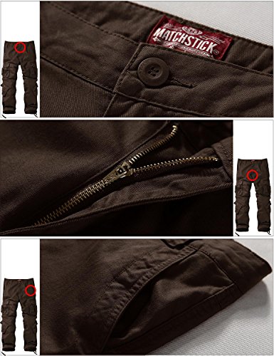 Image of Match Men's Wild Retro Multi-Pockets Utility Casual Cotton Cargo Trousers #3357