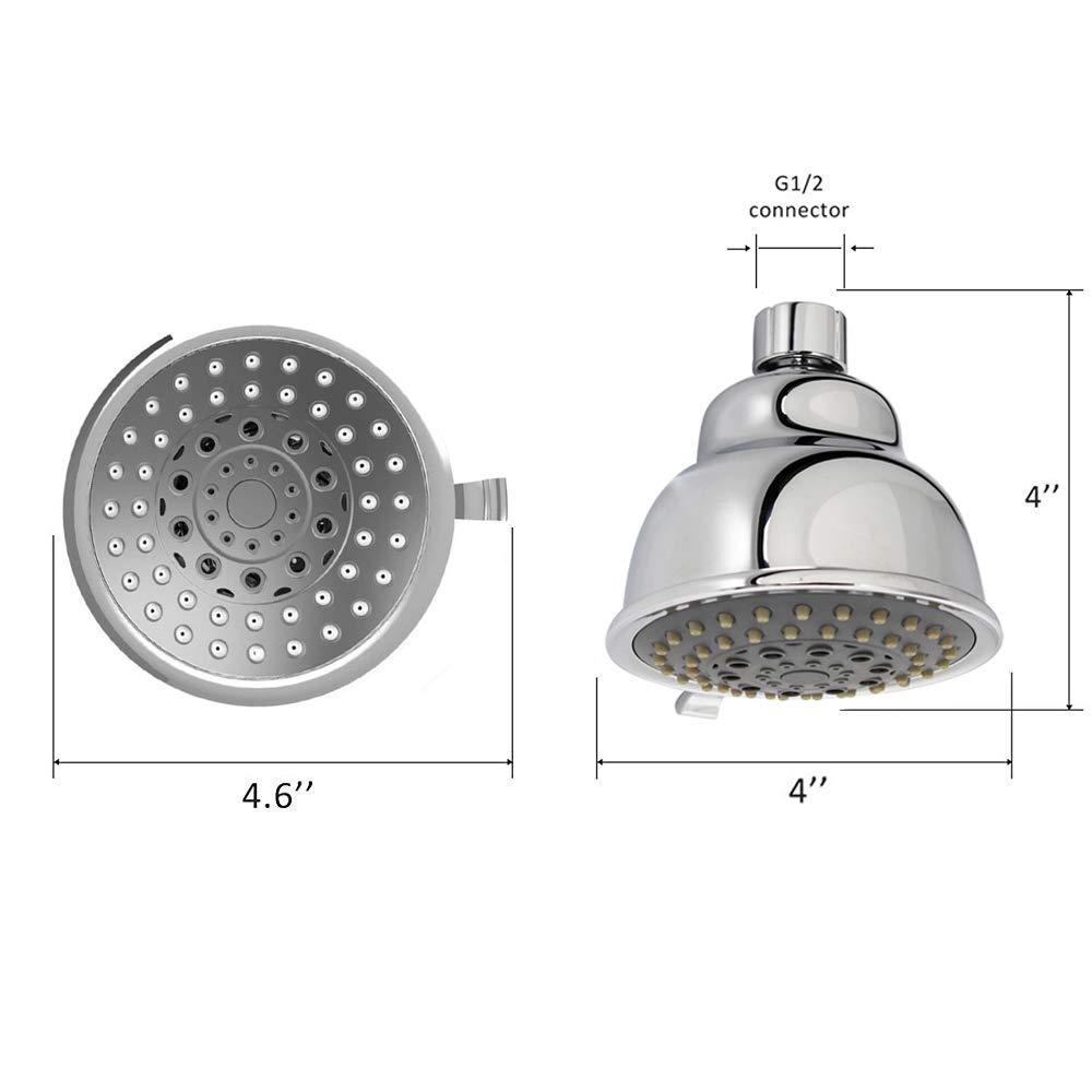 Pommeau Douche Haute Pression Kaxich - 5 Réglages - Économie D'Eau 2.5GPM - Anti-Calcaire - Chromé