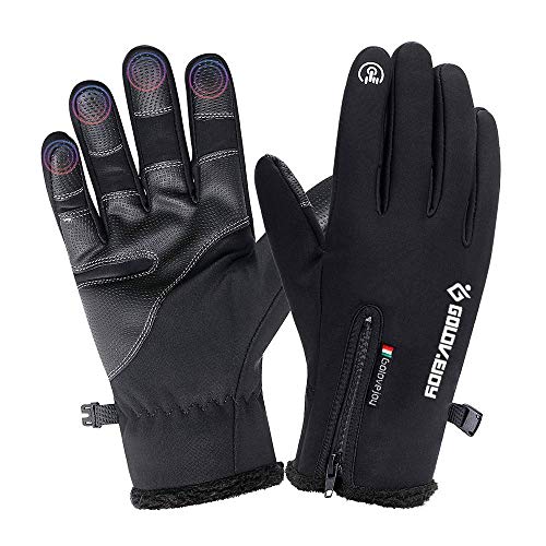 CosyInSofa - Guantes impermeables con pantalla táctil para exteriores, esquí, ciclismo, camping, senderismo, guantes de invierno, antideslizantes, para hombres y mujeres (XXL:10-12 pulgadas)