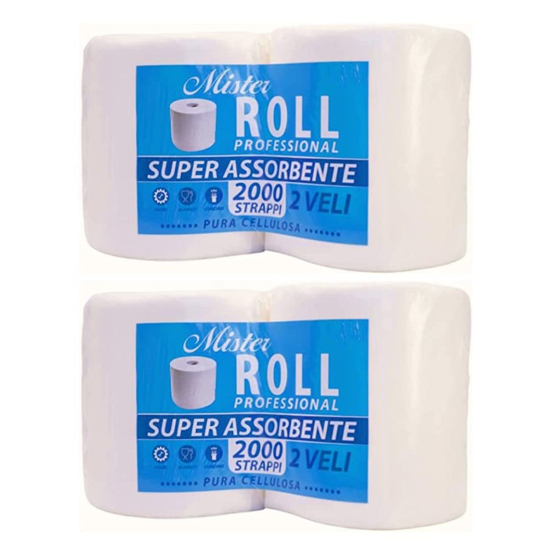 Rotoloni carta Asciugatutto Maxi Mister Roll 2000-4 Rotoloni - strappi in cellulosa super assorbente in Rotoli offerta qualità