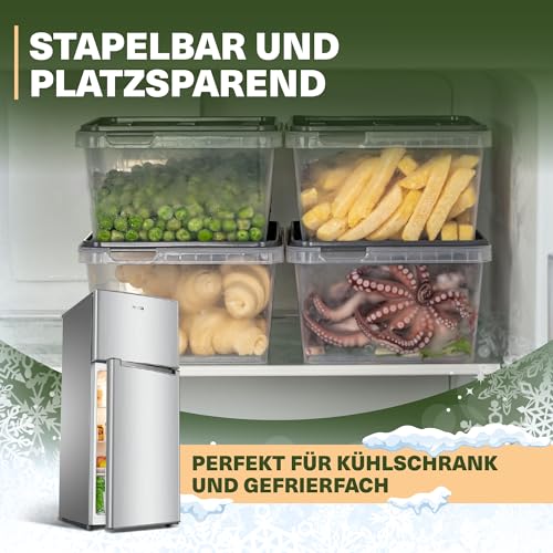 Viwares Vorratsdosen 0,4 L im 12er Set – luftdicht & gefriergeeignet – stapelbare Aufbewahrungsboxen mit Deckel – Frischhaltedosen für Lebensmittel, Snacks, Küche & Vorrat