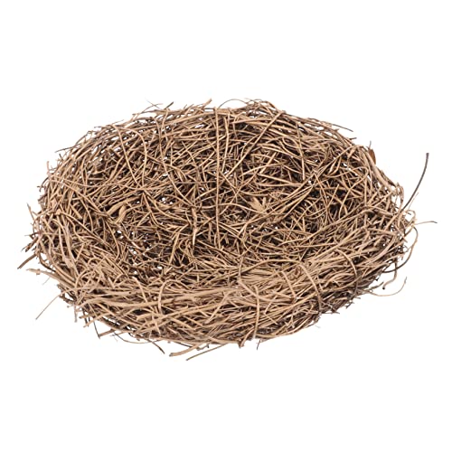 FONDOTIN Realistic Artificial Bird Nest Rattan Craft Handmade Nesting Decorative Ornaments for Home