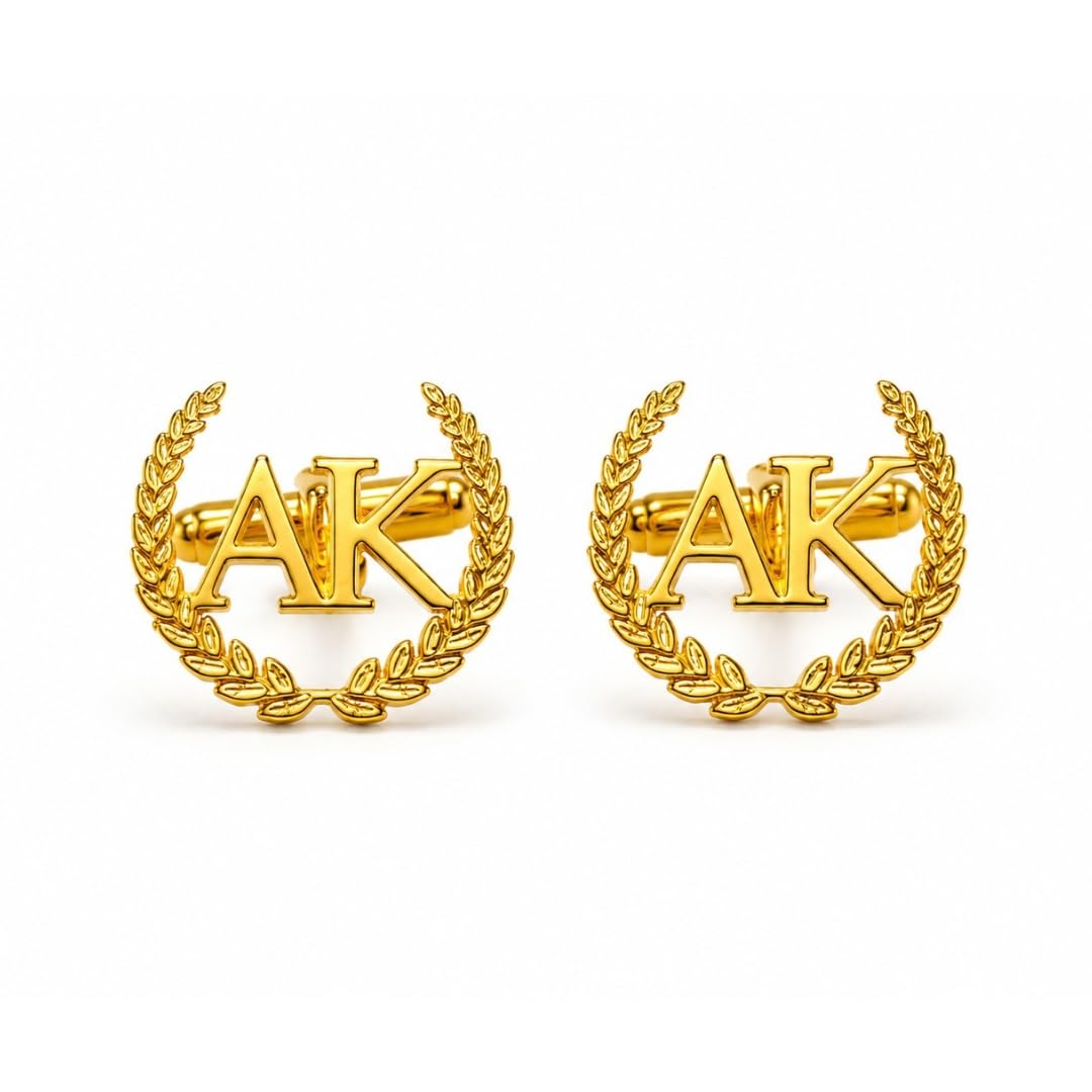 inzavy Personalized Engraved Cufflinks for Men, Brass, Round-picture-10