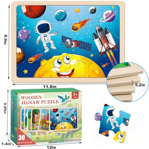 Vomyozb VOMY006 Wooden Puzzles For Kids Ages 4-6, 6 Packs 30 Pcs Jigsaw Puzzles For Kids Ages 3-5 | 4-8, Wooden Puzzles For Toddler Children Learning Educational Puzzles Toys thumb #4