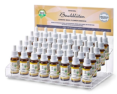 Expositor con las 38 esencias flores de Bach 20ml. Metacrilato