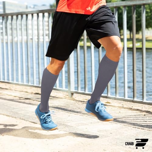 Image of Wide Calf Compression Socks for Women & Men - 5 Pairs Plus Size 15-20 mmHg Graduated Knee High Compression Socks for Travel, Nurses, Pregnant Women, Running, Hiking & Everyday Wear
