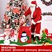 GLOSKIN 7 in 1 Weihnachtsmann Kostüm Set, Nikolaus Kostüm mit Mütze, Bart, Oberteil, Gürtel, Hose, stiefel und Geschenktüte für Weihnachts-Rollenspielpartys, Weihnachtsfeiern, Karneval und Theme