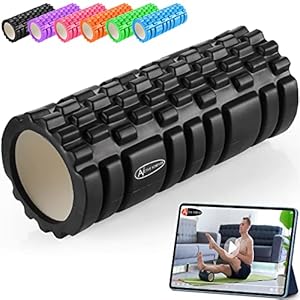 ACTIVE FOREVER Foam Roller for Deep Tissue Massage – Exercise Roller for Back and Legs – Versatile for Home, Office, Yoga Classes, and Gyms (13.5cm*32.8cm)