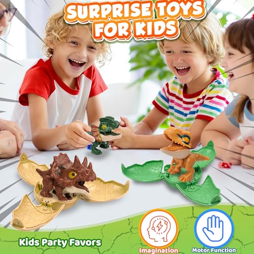 Image of 8 Pack Hatching Dinosaur Eggs for Kids Boys, Travel Toys for Toddlers Kids Dinosaur Party Favors Surprise Toys Birthday Gift for Boys Girls Aged 3 4 5 6 7 8 Year Old Christmas Stocking Stuffer