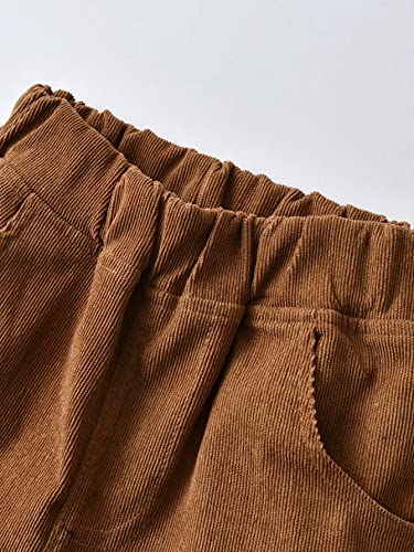 Floerns Boy's Casual Elastic Waist Tapered Trousers Long Corduroy Pants3
