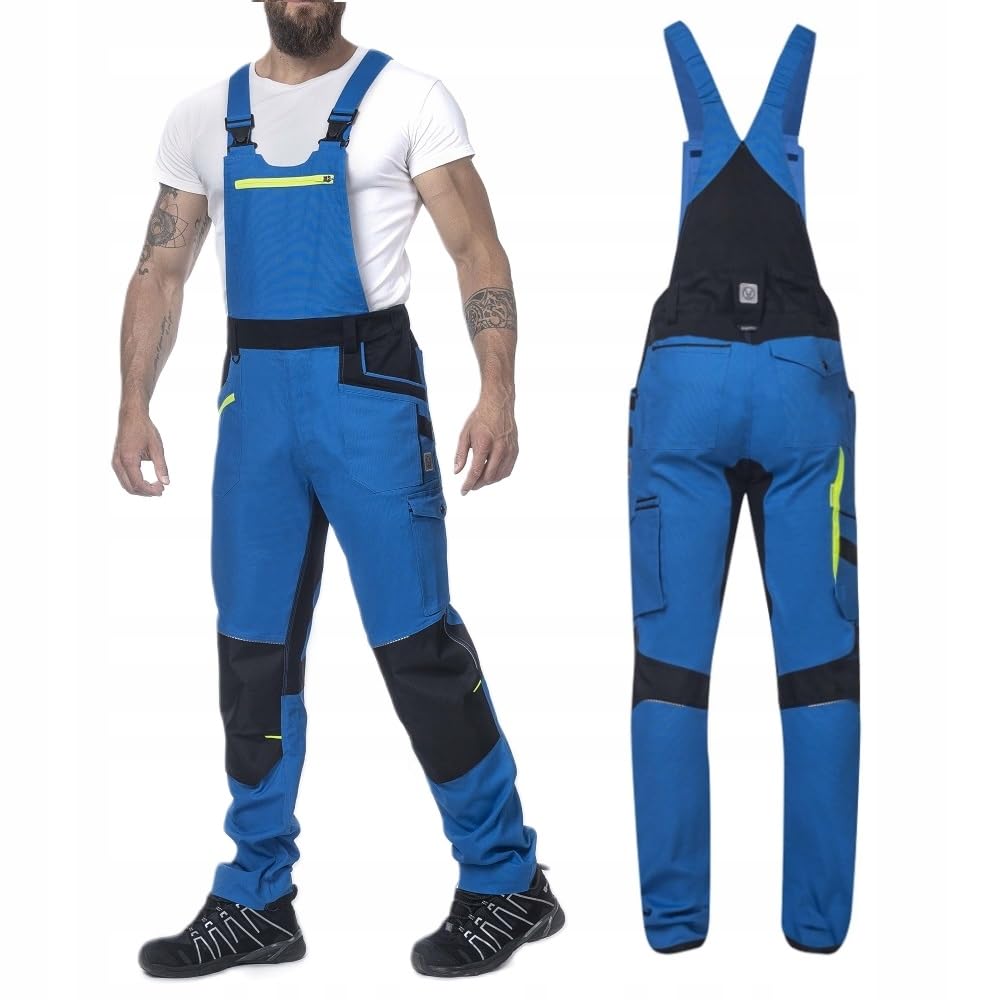 ARDON Spodnie robocze ogrodniczki 4Xstretch® niebieskie, wytrzymałe, wiele praktycznych detali