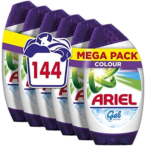 Ariel Washing Liquid Laundry Detergent Gel, 144 Washes (840 ml x 6), Colour, Brilliant Cleaning Even In A Cold Wash Cover