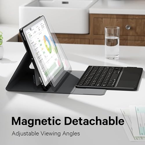 Miniatura 7 de Funda de teclado retroiluminada con panel táctil para Honor Pad 8 de 12 pulgadas 2022 (HEY-W09), funda inteligente liviana y delgada con soporte de