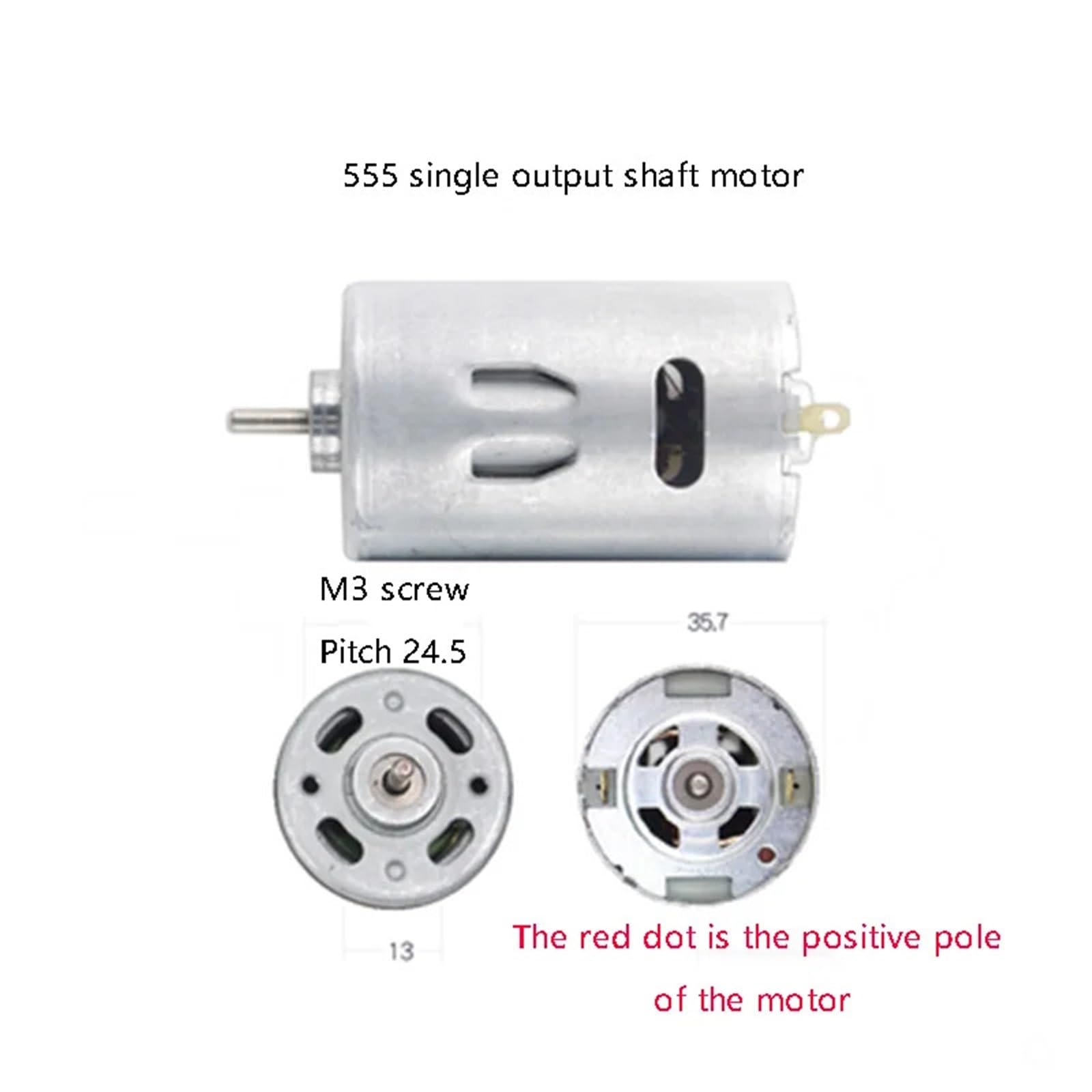 Motor de CC de 12 V, 24 V, 555 rpm, 8000 RPM, con eje de salida doble y codificador de alta potencia, motor de aceleración y desaceleración for CM36-555(Double output shaft)