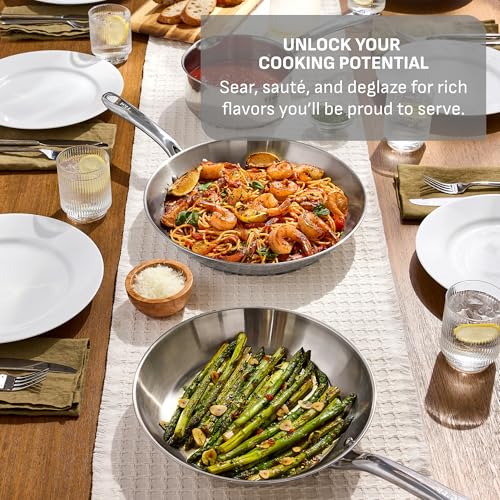 Image of T-Fal Gourmet Stainless Steel Fry Pan 8.5 Inch Induction Compatible Skillet Pan, Fast and Even Heating, Oven Safe to 500F, Professional Grade Cookware for Home Chefs
