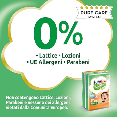 Babylino Sensitive Cotton Soft, Pannolini Taglia 6, Extra Large (13-18Kg), 114 Unità - 3