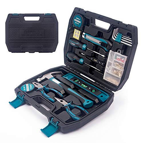 ORFELD Tool Sets 116 pieces Household Hand Tool Kits with Hard Plastic Case for Home Garden Garage Office Dormitory and Manual Assembly