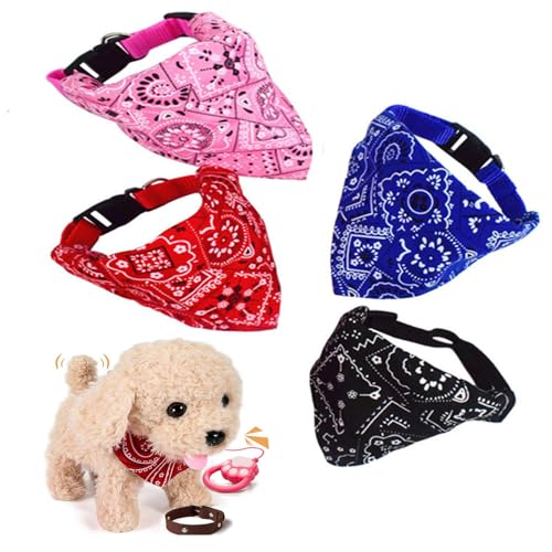 4Pcs Bandana per Cani,Triangolo per Cani,Regolabile Sciarpa Bandana Animale,Collare a Bandana,Bandana Triangolare Cane Lavabile per Gatto di Taglia Media Grande Piccoli,Collare a