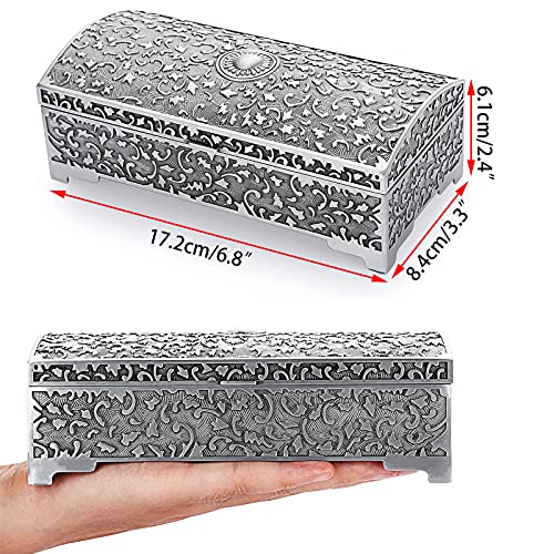 Hipiwe HPWSN00378 Vintage Metal Jewelry Box Trinket Storage Box Treasure Chest Case Ring Holder Necklace Earring Organizer Keepsake Box Wedding Birthday Gift thumb #4
