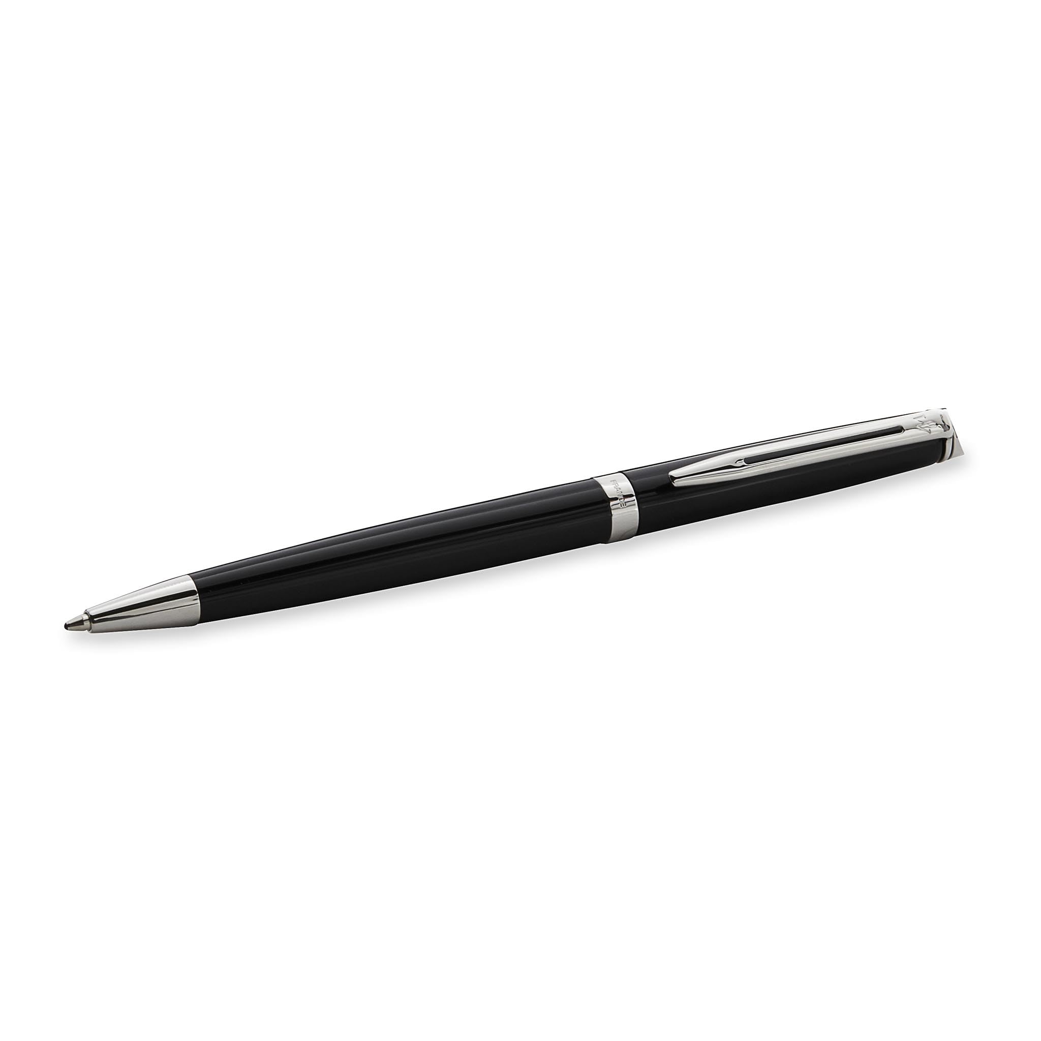 Waterman Hémisphère Kugelschreiber mit Gravur – Personalisiertes Luxus-Schreibgerät – Elegantes Geschenk für Damen und Herren – Blaue Tinte (LACK SCHWARZ C.C.)