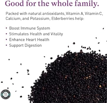 Elderberry Dried Organic - 1 lb Bulk, Makes Great Black Elderberry Tea and  Sambucus Nigra is Known for It's Immune System Booster Properties as Syrup,  ...