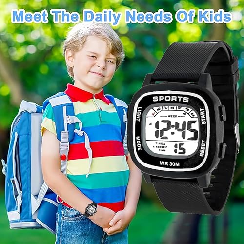 Image of Time Up Digital Dial 2025 Shock-Proof Water & Dust Resistant Alarm Student Watch for Boys & Girls (Age 5-17 Years)-GSK-101