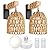 Espossi Battery Operated Wall Sconce, Rattan Wall Sconces Battery Operated Set of 2, Boho Battery Wall Sconce with Remote Control, Wireless Wall Sconce for Bedroom, Living Room, Entryway