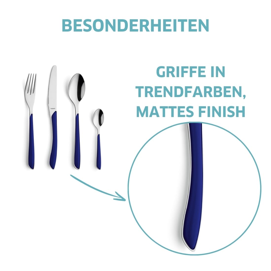 Kuppels Prisma - Set de cubiertos para 6 personas, 24 piezas de acero inoxidable pulido
