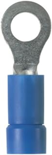 Panduit PV14-10R-C Ring Terminal, Vinyl Insulated, 16 - 14 AWG, #10 Stud Size, Funnel Entry, Blue (100-Pack)