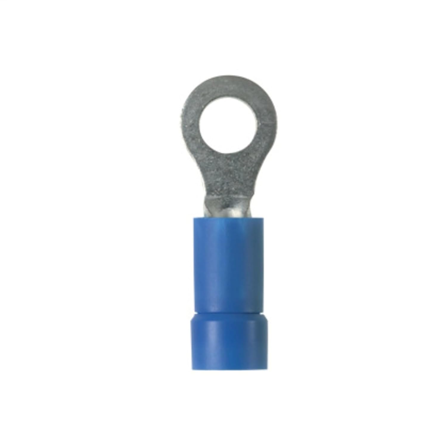 Panduit PV14-10R-C Ring Terminal, Vinyl Insulated, 16 - 14 AWG, #10 Stud Size, Funnel Entry, Blue (100-Pack)