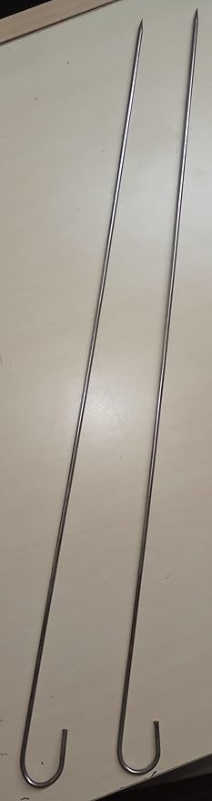 Aadityaa's Stainless Steel Heavy Duty Square/Round Grill Sticks, 50cm/60cm BBQ Skewers, Pack of 4 (Round - Anchor, 42 in)