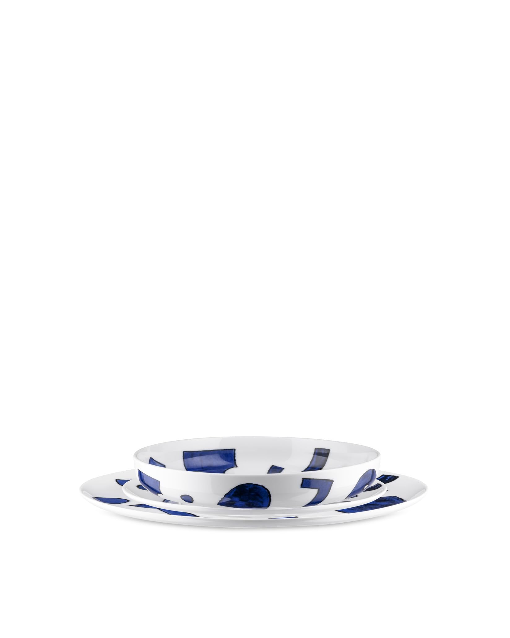 Alessi Itsumo - Yunoki ware NF08S12 - Service d'Assiettes Design, Usage Quotidien, Esthétique Minimale, en Porcelaine Blanche avec Décor Samiro Yunoki, 12 Pièces