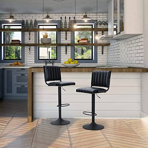 HERA’S PALACE Swivel Bar Stools Set of 2, Adjustable Counter Height