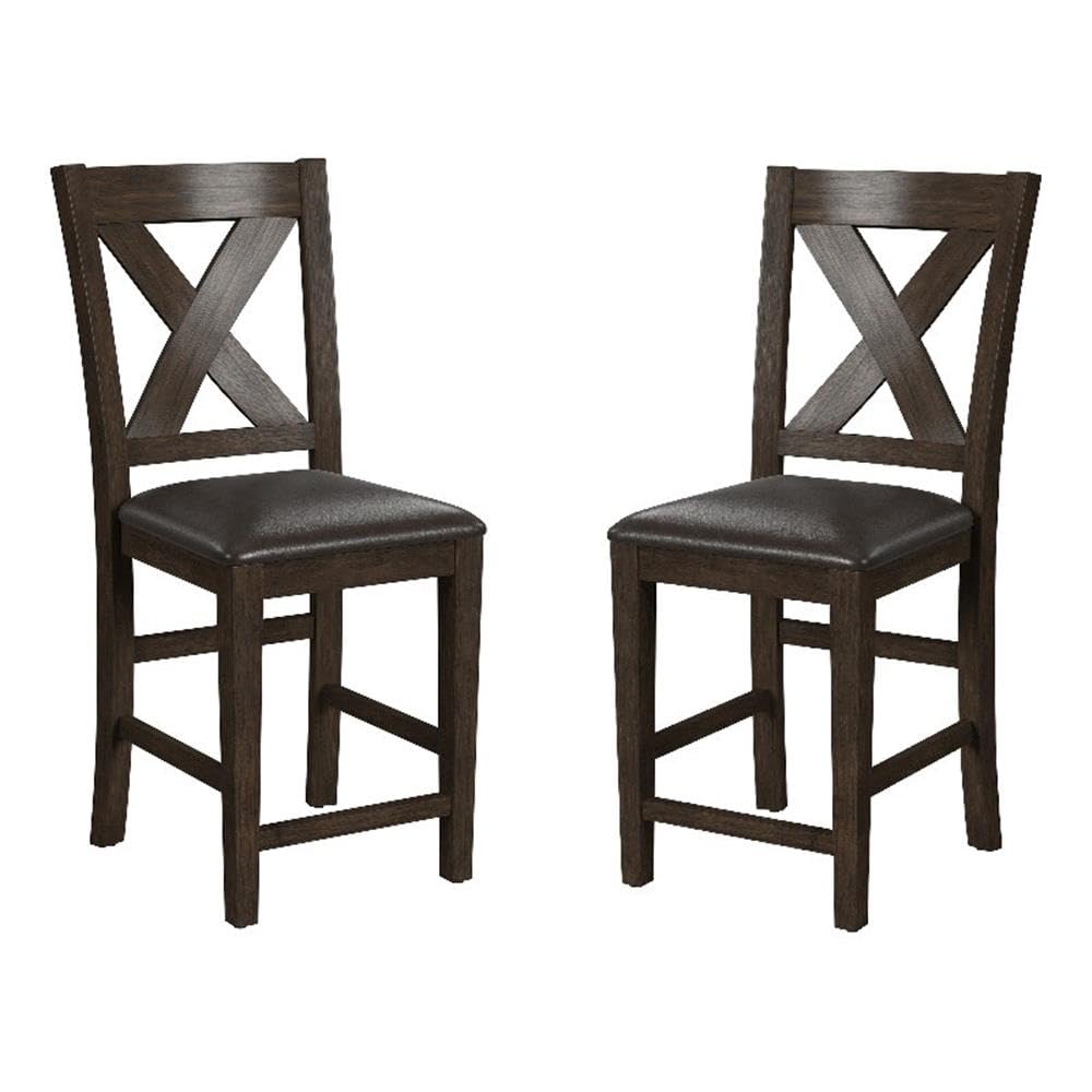 Hillsdale Furniture Spencer Dining Stools, set of 2, Dark Espresso (Wire brush)