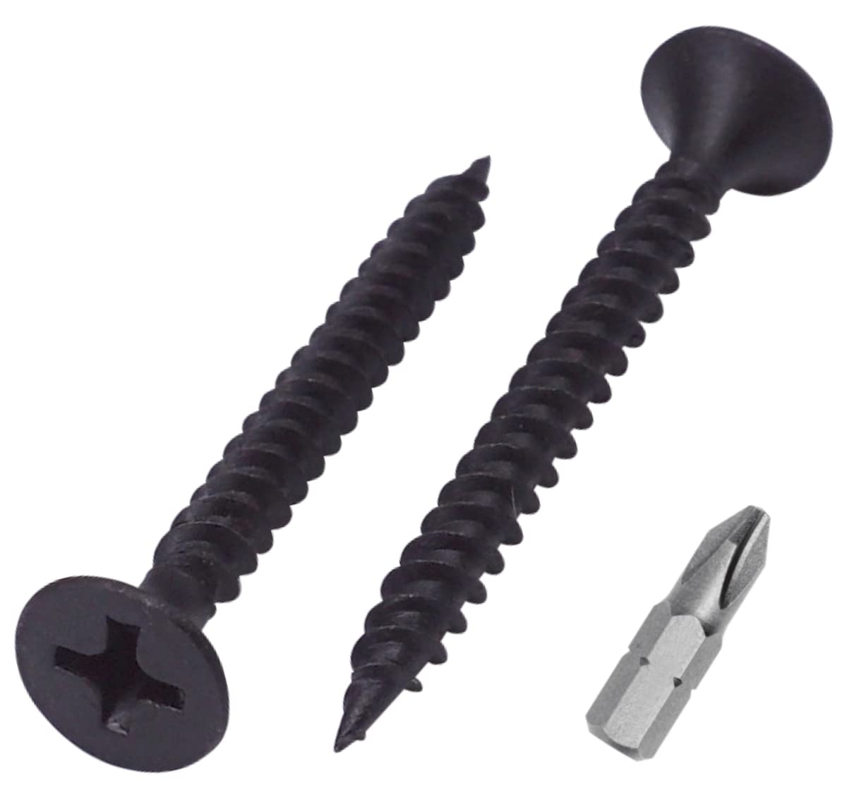 SKIR'CO (400 piezas) Tornillos para paneles de yeso con acabado fosfato negro, 3,5 x 35 mm, rosca fina, cabeza de corneta Phillips