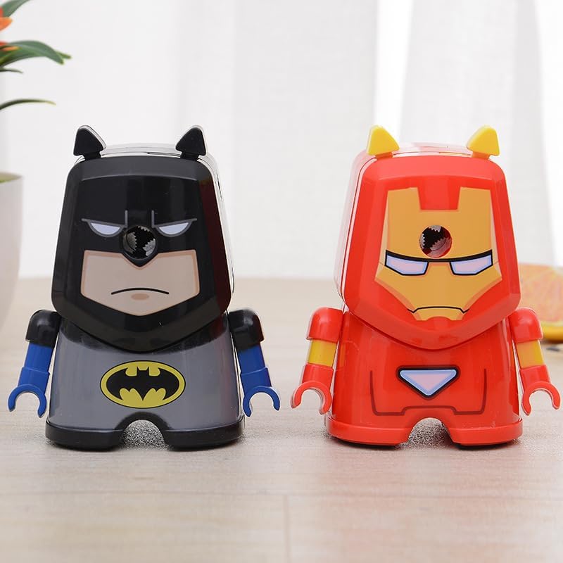 Miniatura 4 de Sluxa Sacapuntas para niños, sacapuntas de mano Capitán América para niños, los mejores juguetes de regalo para estudiantes que enseñan, sacapuntas