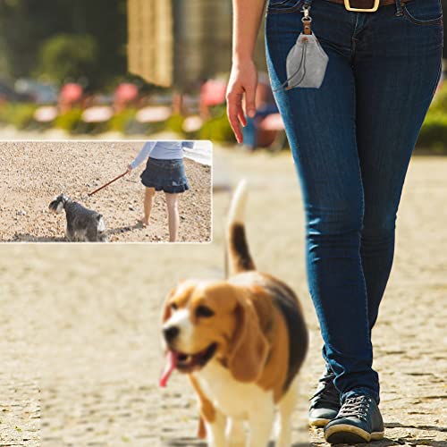 TMBMLPP Leckerlibeutel für Hunde, Futterbeutel Hunde, Schrumpftaschen mit Clip Schnalle, Hundebeutel Leckerli, Futtertasche, für Haustierspielzeug, Leckereien, für Welpen-Training Reisen, Gehen -Grau