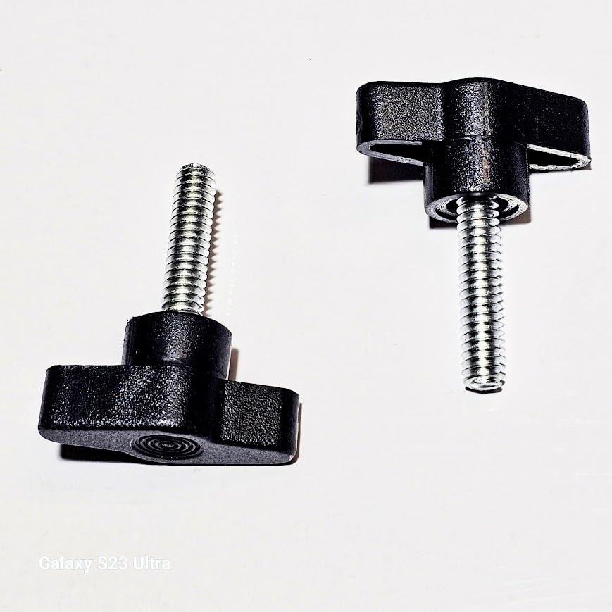 10-Pack Wing T- Knob, Thumb Screw Stainless Steel. 1/4-20 Thread. Head Diameter 1-3/8" Male-Heavy Duty-Black