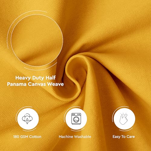 Image of Encasa XO Mercerised Cotton Canvas Fabric, 100x150 cm Wide | Sold by The Metre, Cut to Length | Fabric for Cushions, Sofa Covers, Light Upholstery, Embroidery, Dress Material, Mango