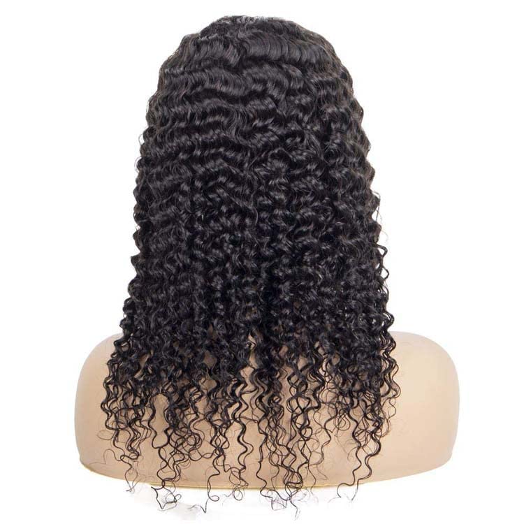 U Part Wig Human Hair Wigs Deep Wave Half Wigs for Black Women Brazilian Hair Gluessless Wigs 10 inches Natual Colour