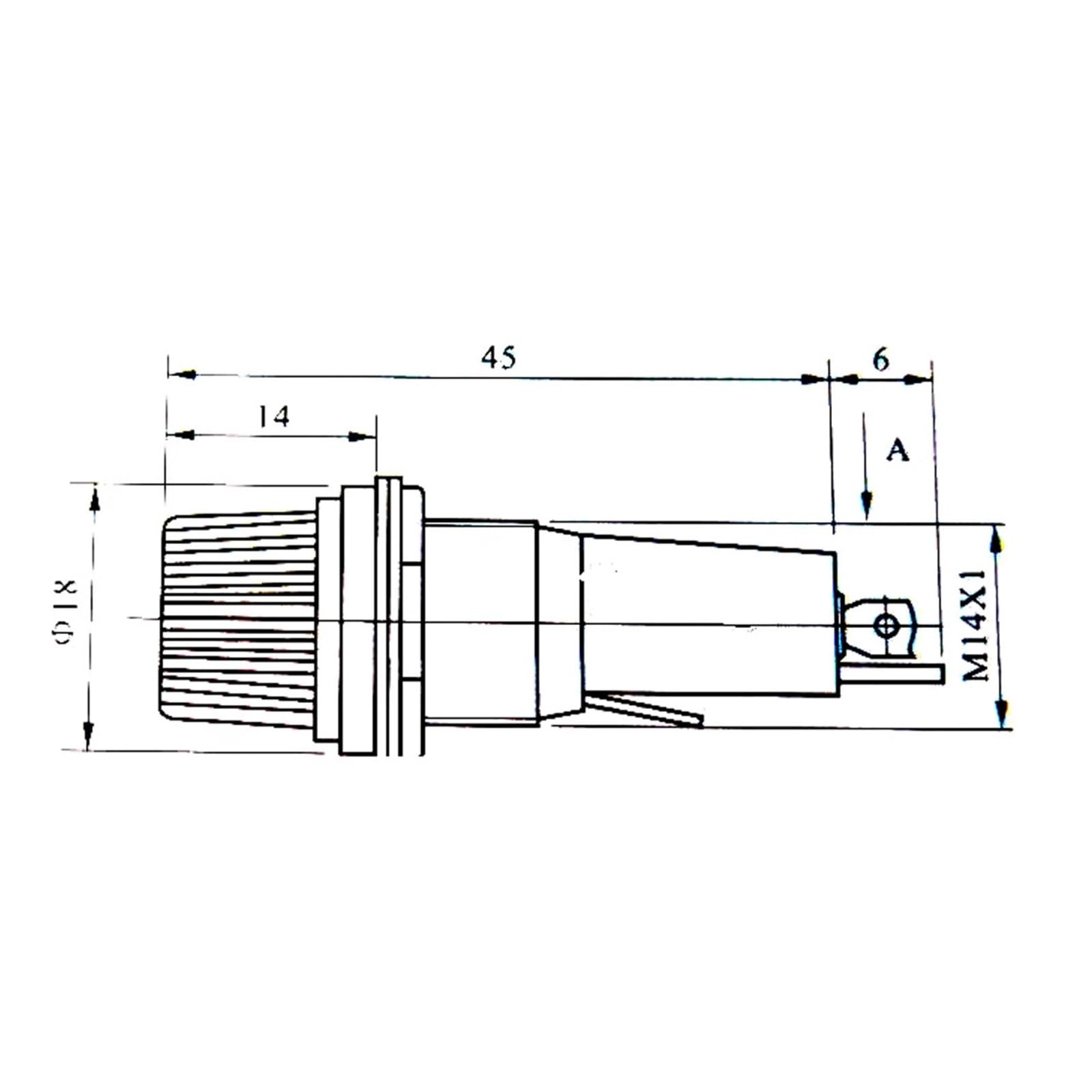 Portafusibles de tubo de vidrio de 5 piezas, portafusibles de tubo portafusible negro de 6x30mm, adecuado for portafusibles de montaje en panel de fusibles 6 * 30
