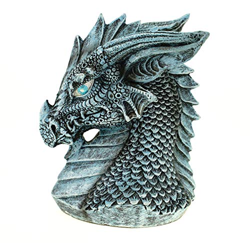 Spardose Eisdrache 12 cm aus Polyresin Sparschwein Drache blau