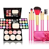 Makeup Brushes Cosmetic Palette Set TimeSong Professional Makeup Palette Kit （Include: Eyeshadow & Blusher & Face Powder & Lip Gloss) + Makeup Brushes Set