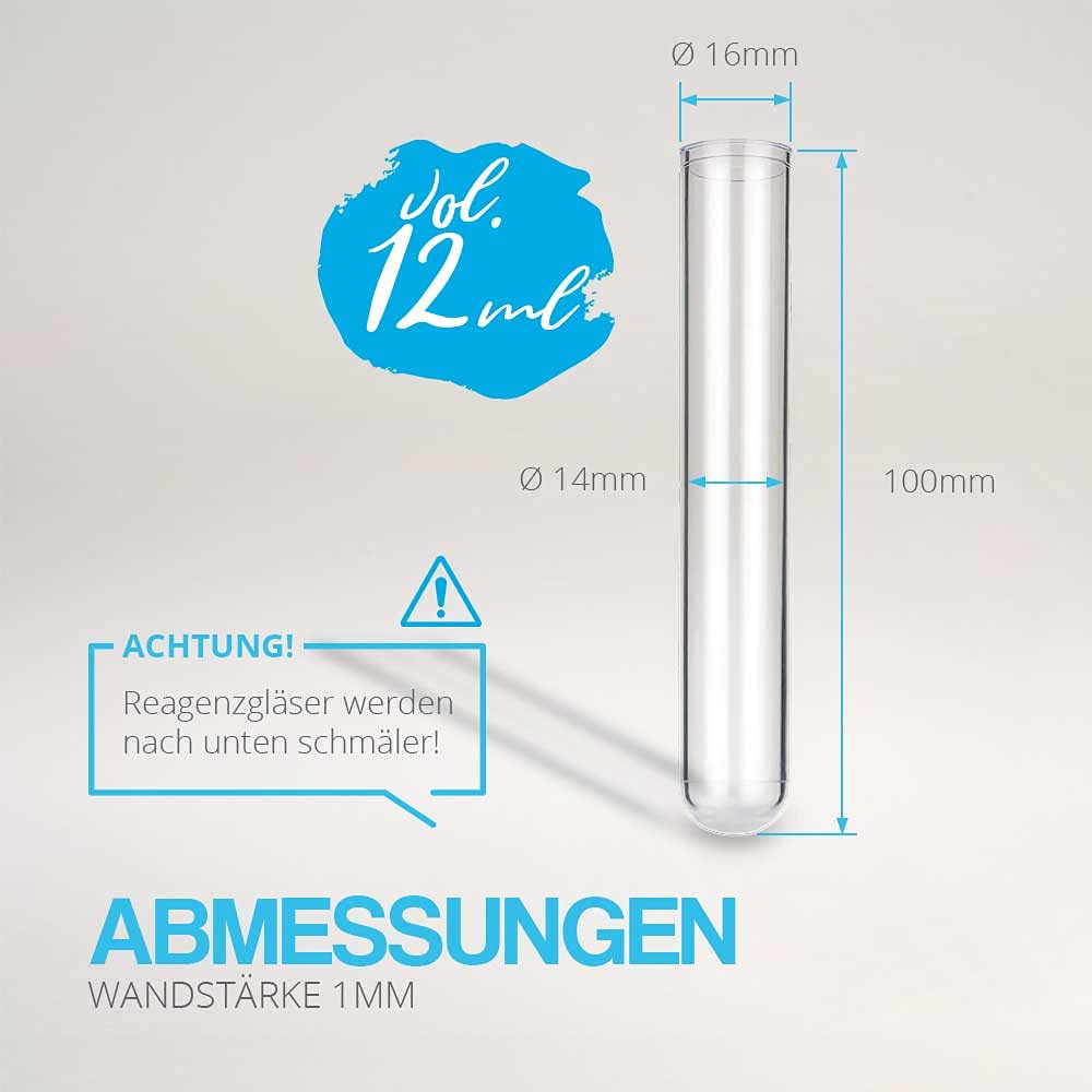 thumbnail: Tuuters Kunststof Reageerbuisjes Met Natuurkurk, 100 Mm X 16 Mm